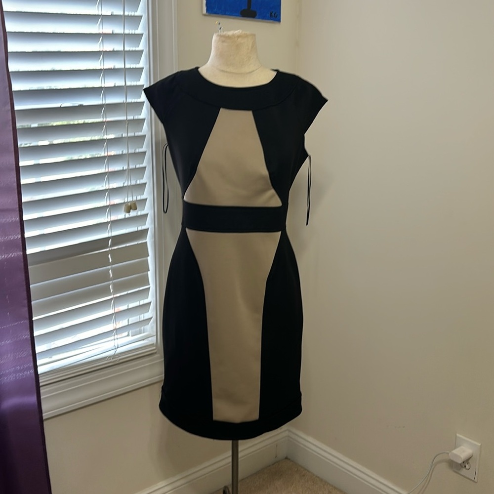 Black and beige dress